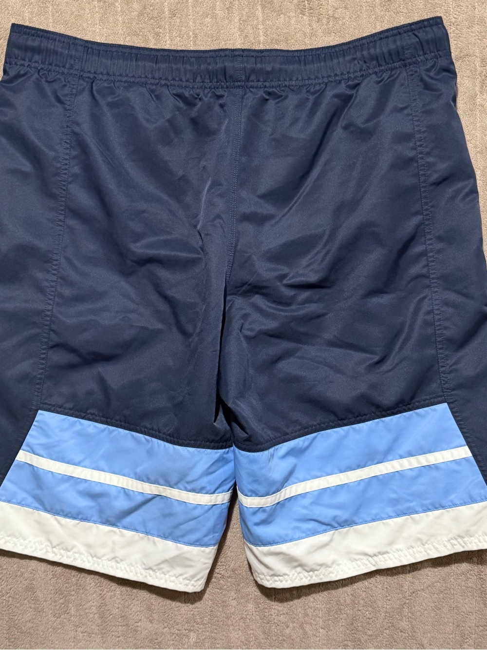 Vintage Nike Baggy Swim Trunks Navy Blue Mesh Lined XL Y2K Shorts Summer Classic